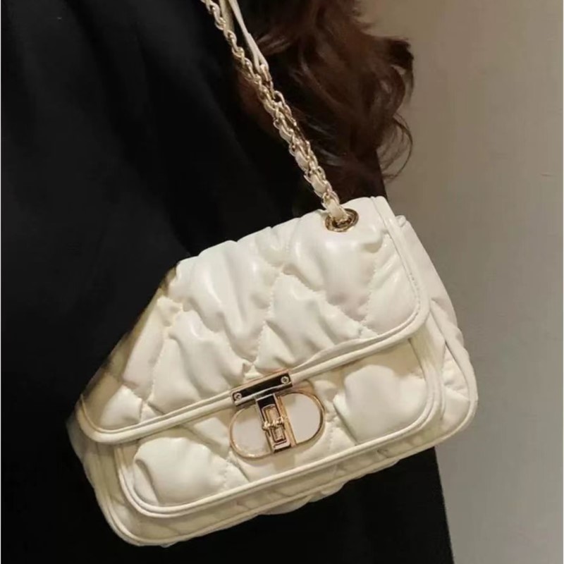 Quiet Luxury Bags Crossbody - Elegante geplooide kettinghandtas Damesmode Lichte luxe