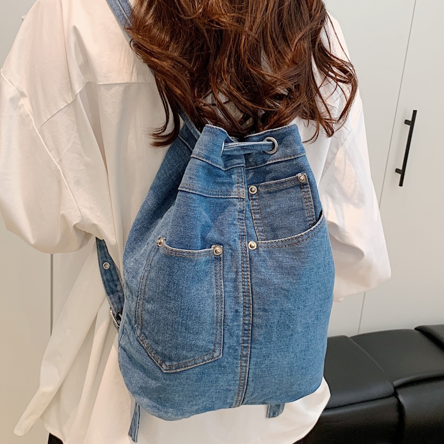 Luxury Bags Denim - Denim damesrugzakken Casual schoolrugzak voor tienermeisjes