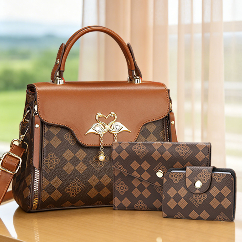 Luxury Bags For Women - 3-delige dames tasset, licht luxe geprinte