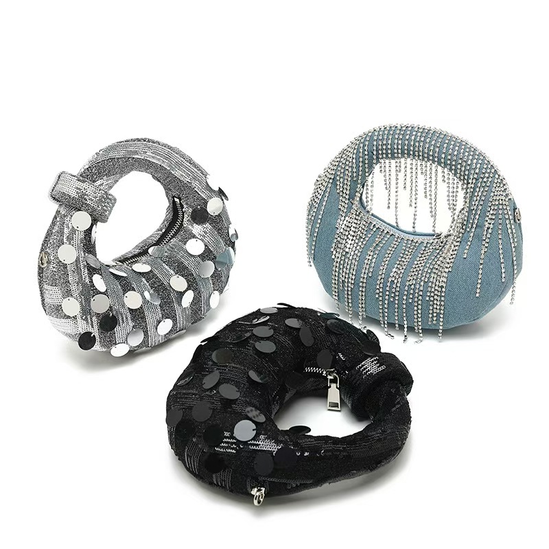 Luxury Bags Denim - Halve Maan Avond Clutch Feesttassen Voor