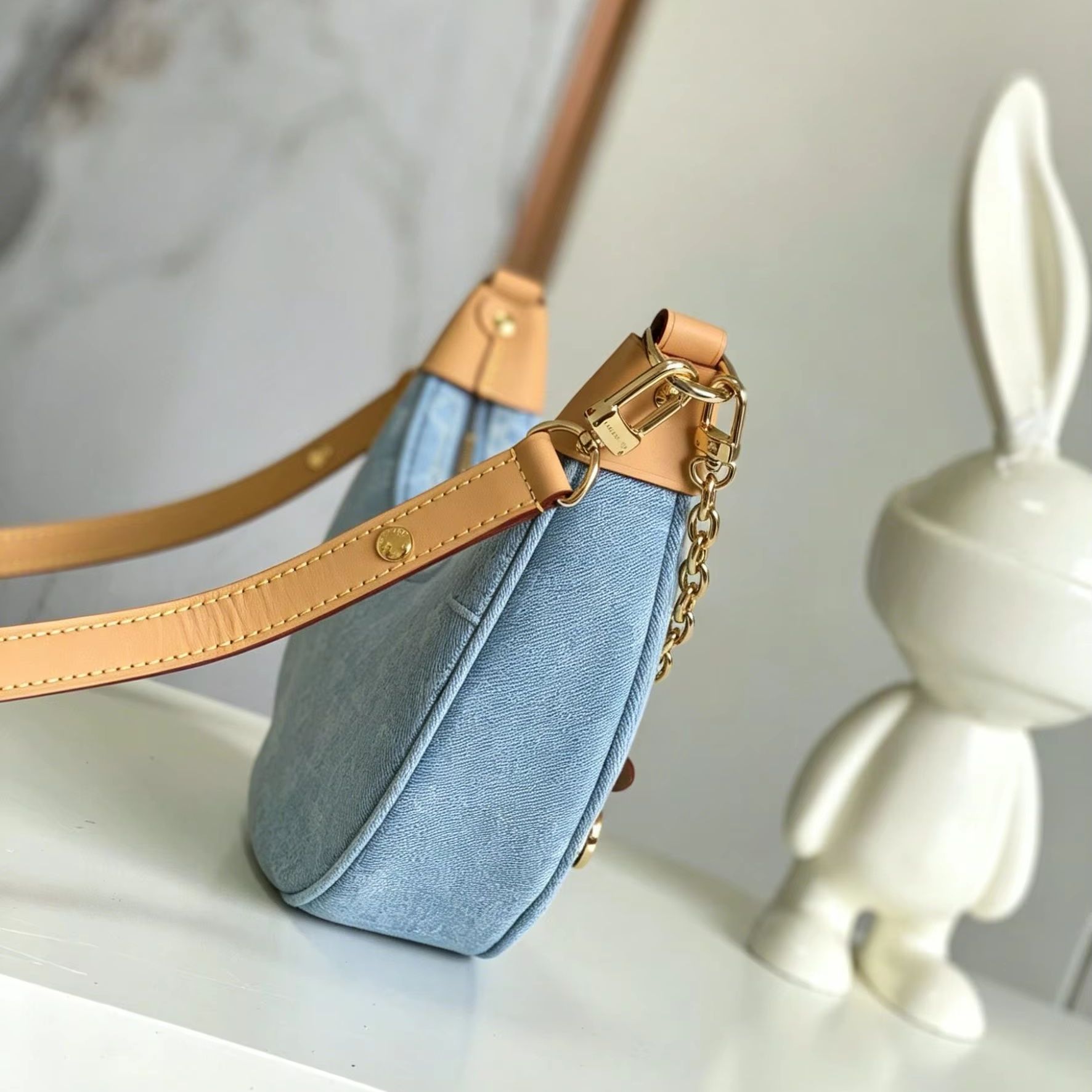 Lichtblauwe Jacquard Denim Cre - Luxury Bags Denim recensie en prijs