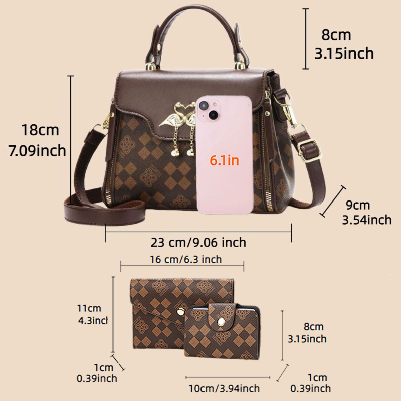 3-delige dames tasset, licht l - Luxury Bags For Women recensie en prijs